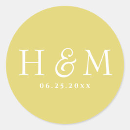Enkel Elegant Typografi Monogram Svetsning Runt Klistermärke