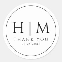 Enkel Elegant Typografi Monogrammed Bröllop