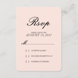 Enkel Elegant Typografi Rosenskär Bröllop RSVP-kor OSA Kort