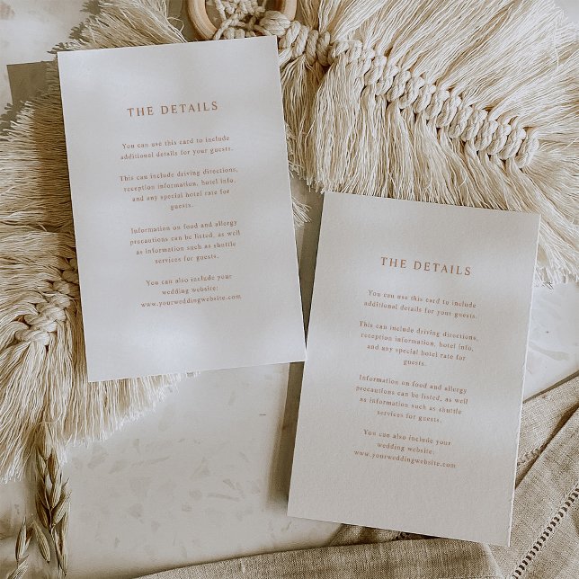Enkel Elegant | Uppgift om boho Bröllop Guest Tilläggskort (Skapare uppladdad)