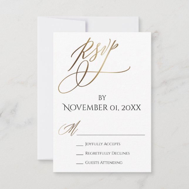 Enkel, Elegant, Utjämnad Guld-typografi OSA Kort (Framsida)