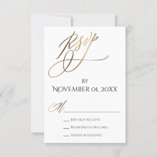 Enkel, Elegant, Utjämnad Guld-typografi OSA Kort