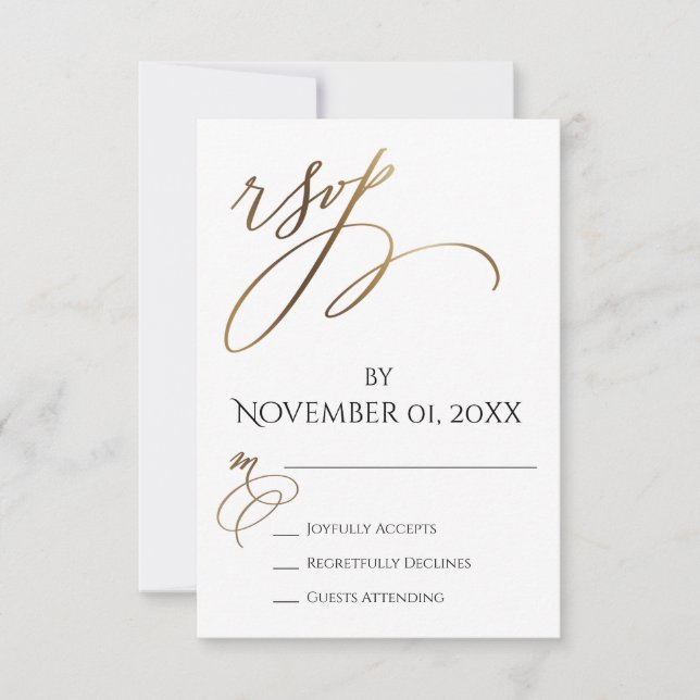 Enkel, Elegant, Utjämnad Guld-typografi OSA Kort (Framsida)