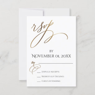 Enkel, Elegant, Utjämnad Guld-typografi OSA Kort