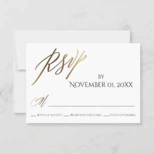 Enkel, Elegant, Utjämnad Guld-typografi OSA Kort