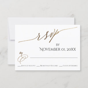 Enkel, Elegant, Utjämnad Guld-typografi OSA Kort
