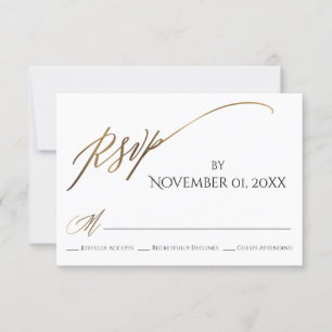 Enkel, Elegant, Utjämnad Guld-typografi OSA Kort
