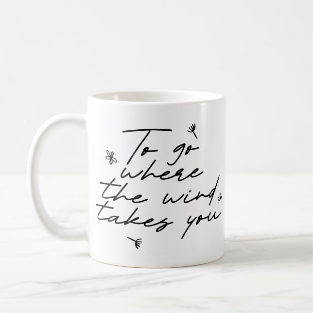 Enkel Elegant - vacker handskriven skrift - rengör Kaffemugg (Vänster)