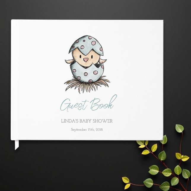 Enkel Elegant Vattenfärgsbondbabystövel Gästböcker (Skapare uppladdad)