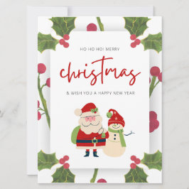 Enkel Elegant vattenfärgsGod jul Julkort