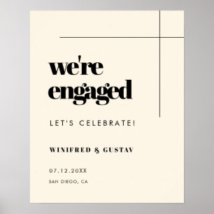 Enkel elegant Vi är engagerad i Förlovningsfest Poster