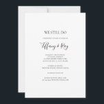 Enkel Elegant Vi gör fortfarande förnyelseinbjudan Inbjudningar<br><div class="desc">Denna enkla elegant som vi fortfarande gör med förnyelseinbjudan är perfekt för er moderna minimalistiska förnyelse av svartvitt. Utformningen har minimalt teckensnitt för contemporary tillsammans med formell kalligrafi. Behålla den som den är,  eller välj att anpassa den med egna teckningar eller foton!</div>