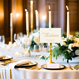 Enkel Elegant vid Kant i Luxe Guld Bordsnummer