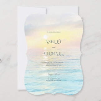 Enkel Elegant vid strandbröllop vid havet