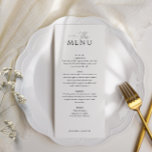 Enkel Elegant vit bröllop Meny<br><div class="desc">Höj inställningarna för bord med det enkla Eleganten Vita menykort. I enlighet med temat bröllop kan de här korten skryta med en vit bakgrund,  en klassisk serif-bokstav och egna namn,  vilket skapar en sammanhängande och elegant utöver dina matvanor.</div>