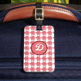 enkel elegant vit brun monogram personlig bagagebricka