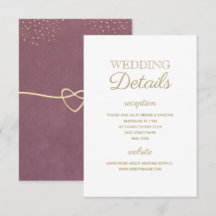 Enkel, elegant vit guld bröllopsinformationskort