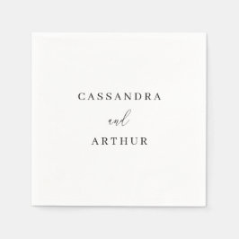 Enkel Elegant Vit Klassisk Bröllop Pappersservett