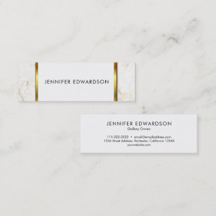 Enkel elegant, vit marmor-professionell guld mini visitkort