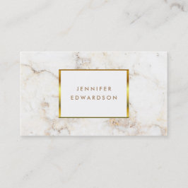 Enkel elegant, vit marmor-professionell guld visitkort
