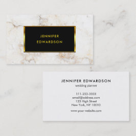 Enkel elegant, vit marmor-professionell guld visitkort