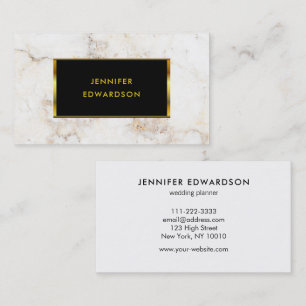 Enkel elegant, vit marmor-professionell guld visitkort