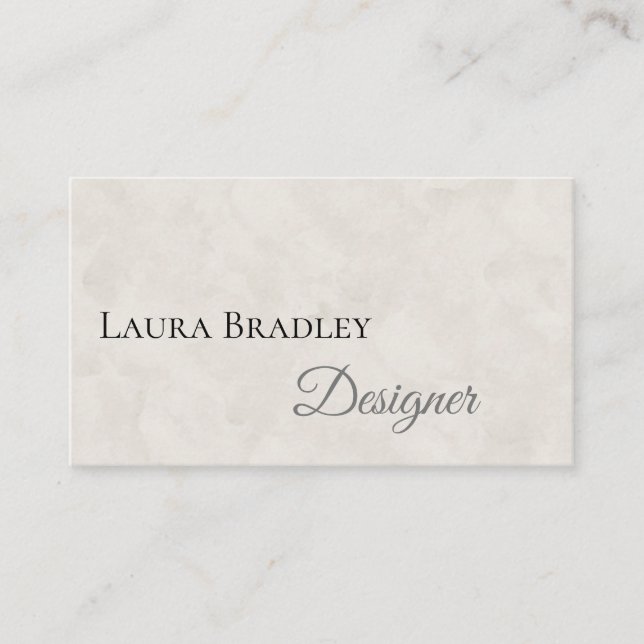 Enkel Elegant vit med svart skript Visitkort (Framsida)