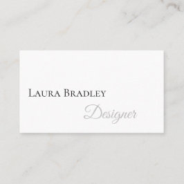 Enkel Elegant vit med svart skript Visitkort