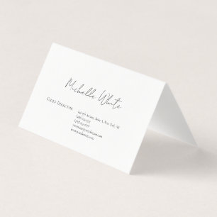 Enkel Elegant Vit Professionell Modern Visitkort