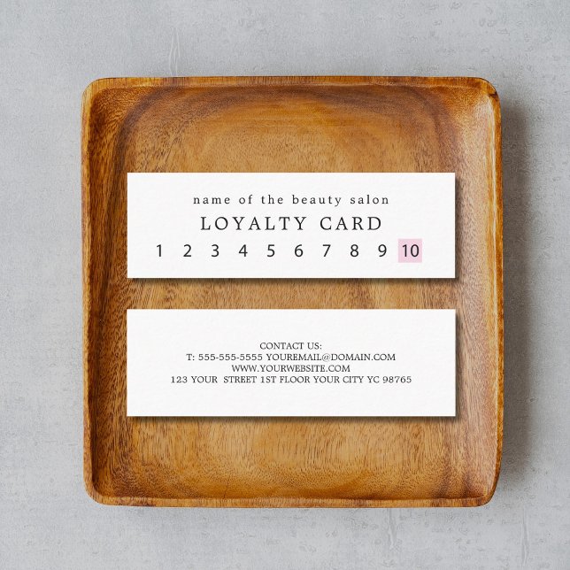 Enkel Elegant Vit ros Beauty Loyalty Lojalitetskort (Skapare uppladdad)