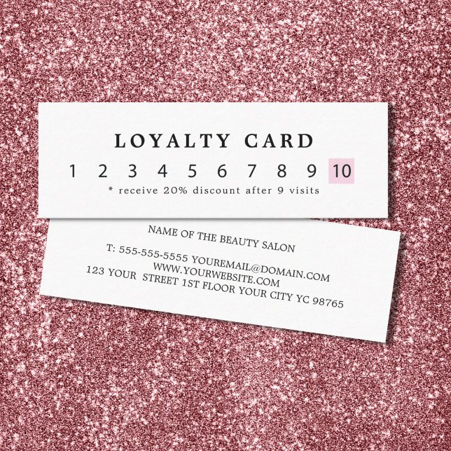 Enkel Elegant Vit ros Beauty Loyalty Lojalitetskort (Skapare uppladdad)