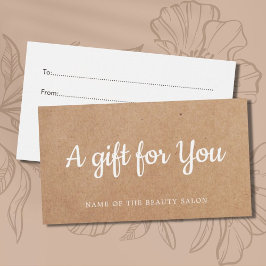 Enkel Elegant Vit tryckt Kraft Beauty Salon Visitkort