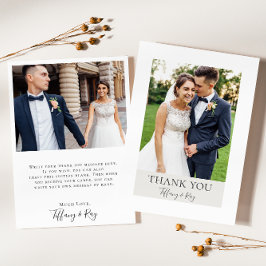 Enkel Elegant | Vitt och Beige Flat Photo Tack Kort