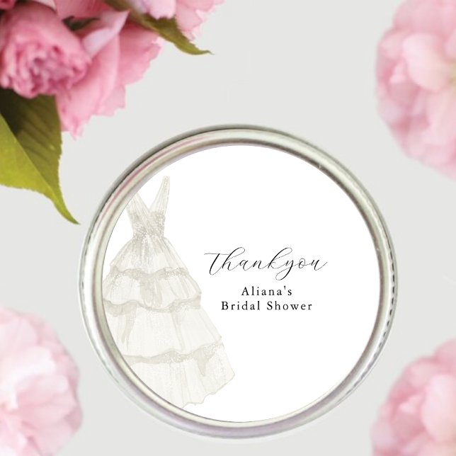 Enkel Elegent White Bröllop Gown-möhippa Gåvor Etiketter (Skapare uppladdad)