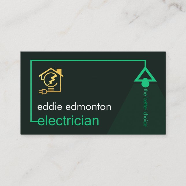 Enkel elektrisk lampkrets visitkort (Framsida)