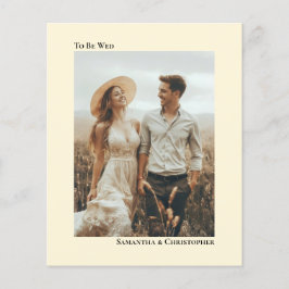 Enkel Elfenbenskräm BUDGET Bröllopsfotoinbjudan