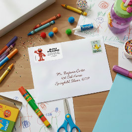 Enkel Elmo 1:a födelsedag Adressetikett