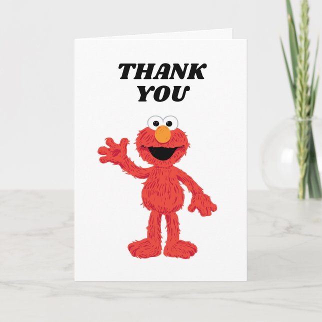 Enkel Elmo 1:a födelsedag Tack Kort (Framsida)