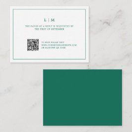 Enkel Emerald Grönt Elegant bröllop Mini OSA Anteckningskort