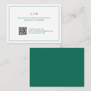 Enkel Emerald Grönt Elegant bröllop Mini OSA Anteckningskort