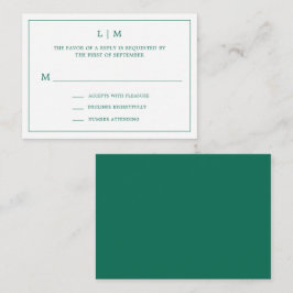Enkel Emerald Grönt Elegant bröllop Mini OSA Anteckningskort