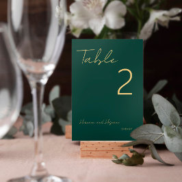 Enkel Emerald Grönt Guld Modern Minimalist Bordsnummer