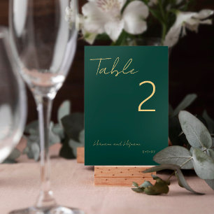 Enkel Emerald Grönt Guld Modern Minimalist Bordsnummer