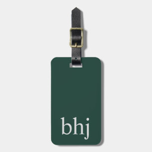 Enkel Emerald Grönt Initial Monogram Bagagebricka