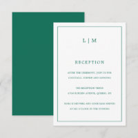 Enkel Emerald Grönt Monogram Elegant bröllop