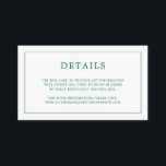 Enkel Emerald Grönt Monogram Elegant bröllop Tilläggskort<br><div class="desc">Ett enkelt litet elegant i bröllop-höljet med en modern utformning med detaljerna omgivna av ett tunt gräns och ditt monogram på baksidan. All design inslag är i en grönt som framträder med juvelton och kan ändras i designredigeringsverktyget i verktyg. En chic och snyggt som är underbar för ett minimalistiskt par....</div>