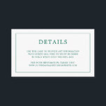 Enkel Emerald Grönt Monogram Elegant bröllop Tilläggskort<br><div class="desc">Ett enkelt litet elegant i bröllop-höljet med en modern utformning med detaljerna omgivna av ett tunt gräns och ditt monogram på baksidan. All design inslag är i en grönt som framträder med juvelton och kan ändras i designredigeringsverktyget i verktyg. En chic och snyggt som är underbar för ett minimalistiskt par....</div>