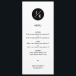 Enkel enfärgad cirkel på bröllop-menyn meny<br><div class="desc">Enkel bröllop-meny med monokrom cirkel Kan anpassas helt efter kostym. © Gorjo Designs via Zazzle. // Tittar för matchande artiklar? Andra stationära datorer från uppsättningen: https://www.zazzle.com/collections/simple_monochrome_circle_wedding-119747025340789612?rf=238384850839516131 // Behöver du hjälp med att anpassa din design? Har andra idéer? Kontakta mig gärna på: zoe@gorjodesigns.com</div>