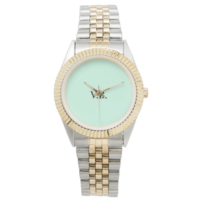 Enkel enfärgad text monogram  armbandsur (Framsida)