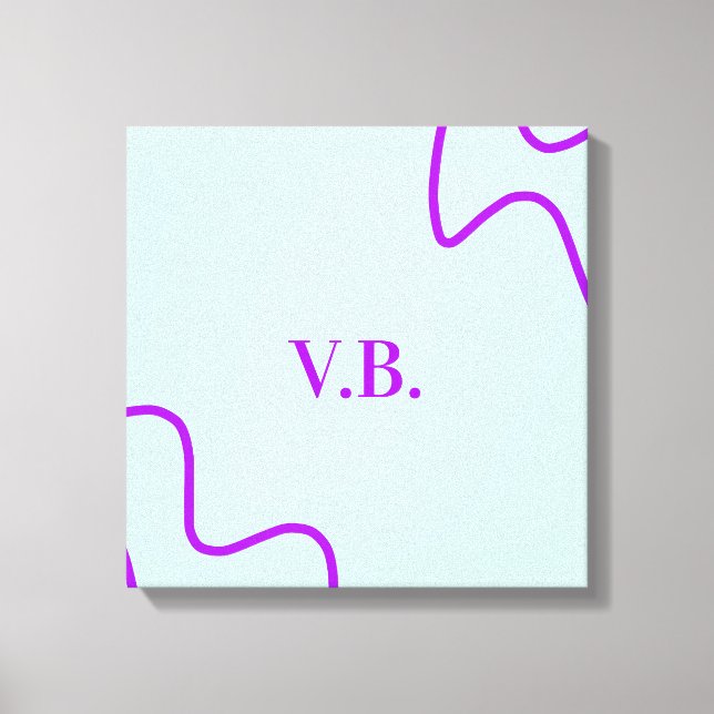 Enkel enfärgad text monogram  canvastryck (Framsida)